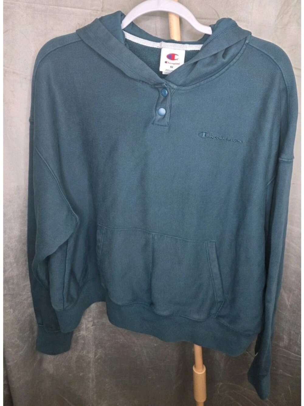 Champion Women's Small Snap Pullover Hoodie Reflecting Pond Teal NWOT . Wl508